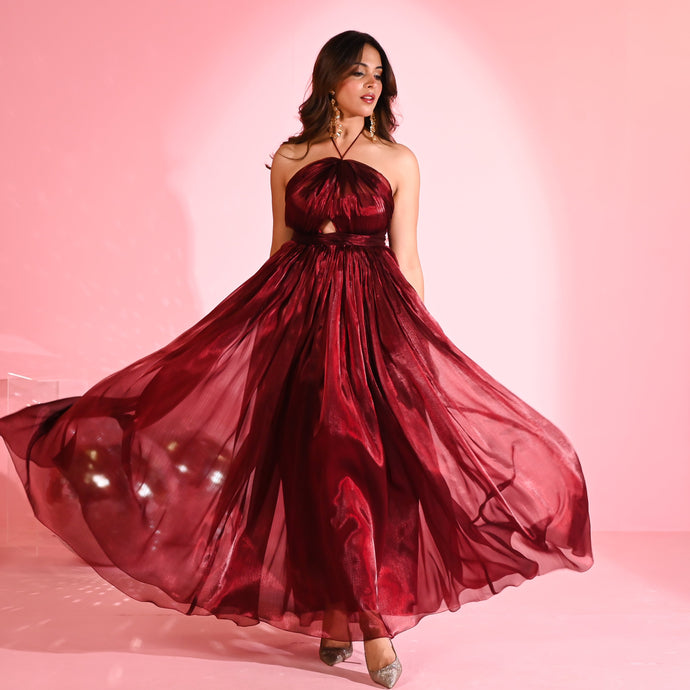 Merlot Refined Backless Dress